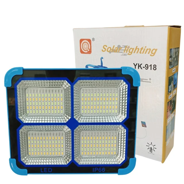 پروژکتور و چراغ قوه خورشیدی 100 وات solar lighting مدل YK-918 آبی رنگ